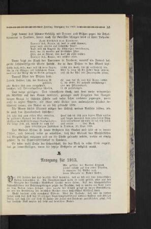 Anregung für 1913.