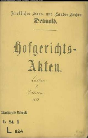 Lücke, Hermann gegen Michael Petersen und Albert Lude als Grönesche Erben - Erbschaft