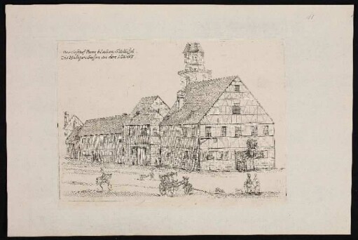 Der Gasthof zum blauen Schlüssel. Die Heiligen Gassen an den Marckt. - Gaststätte Zum Blauen Schlüssel, Fürth (Bayern)