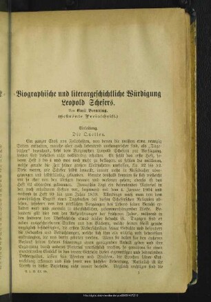 Biographische und literargeschichtliche Würdigung Leopold Schefers