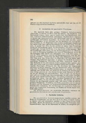 C. Anomalien der psychischen Functionen