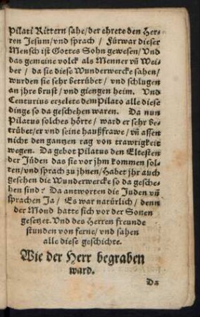 Wie der Herr beraben ward.