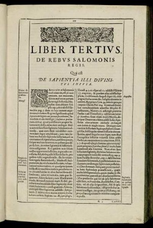 Liber Tertius [...] Qui est De Sapientia Illi Divinitus Infusa.