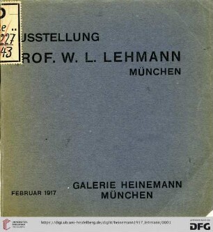Ausstellung Prof. Wilh. Lud. Lehmann