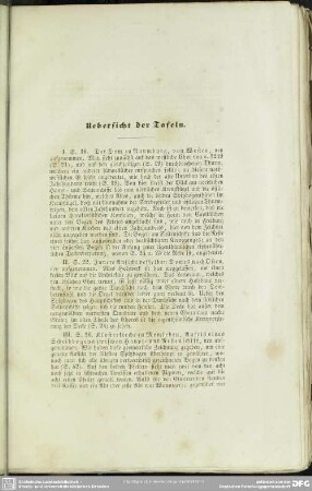 Uebersicht der Tafeln