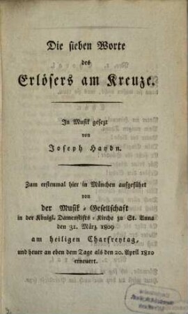 Die sieben Worte des Erlösers am Kreuze