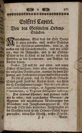 Eylfftes Capitel. Von den Geistlichen Ordens-Ständen.