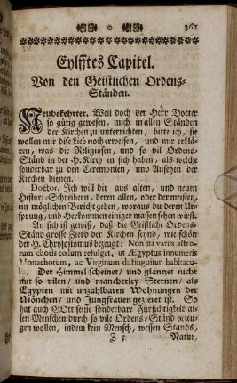 Eylfftes Capitel. Von den Geistlichen Ordens-Ständen.