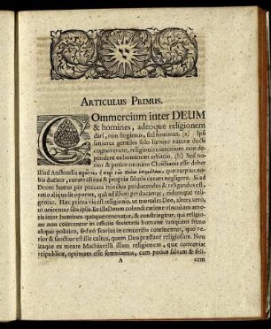 Articulus Primus. - Articulus Decimus.