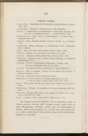 Benutzte Cataloge.