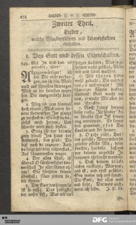 I. Von Gott und dessen Eigenschaften.