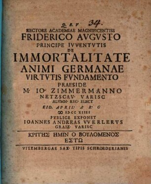Diss. de immortalitate animi, Germanae virtutis fundamento