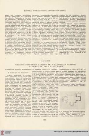 21: Nieznane fragmenty z wieku XIII w kościele w Rudawie i kościele św. Jana w Krakowie
