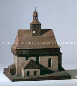 Modell der Wehrkirche in Großrückerswald, Erzgebirge
