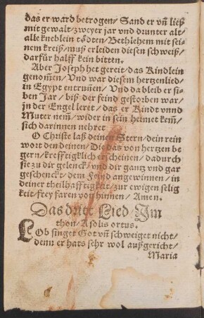 Das dritt Lied/ Jm || thon/ A solis ortus. ||