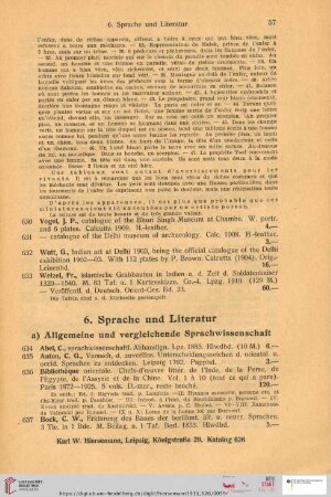 6. Sprache und Literatur (Nr. 634 - 797)