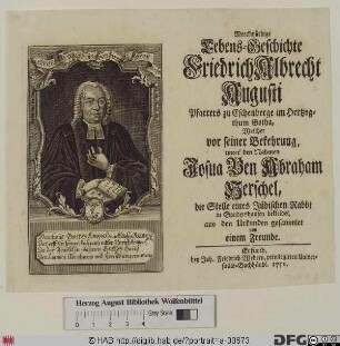 Bildnis Friedrich Albrecht Augusti (eig. Josua Ben Abraham Herschel)