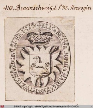 Wappen der Herzogin Elsabeth Sophie Marie von Braunschweig-Lüneburg und Holstein-Norburg