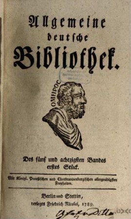 Allgemeine deutsche Bibliothek, 85. 1789