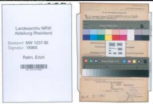 Entnazifizierung Erich Rahn , geb. 06.02.1907 (Steuersekretaer)
