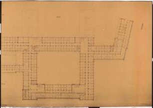 Reichsluftfahrtministerium, Berlin: Teilgrundriss V1-3/L1-3/Q1-2 1:100 (6. OG)
