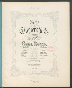 H. 2: Arabeske. Nocturne. Erinnerung : op. 75
