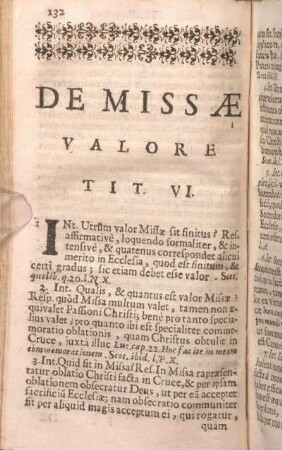 De Missae Valore. Tit. VI.