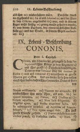 IX. Lebens-Beschreibung Cononis