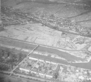 Luftbild Esslingen - Mettingen, Bestandsaufnahme Neckar