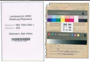 Entnazifizierung Karl Heinz Weimann , geb. 22.10.1906 (Rechtsanwalt)