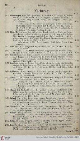 Nachtrag (Nr. 2450 - 2574)