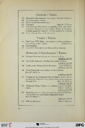 Garderobe/Parterre (Nr. 179-184)