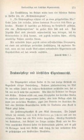 273-291 Denkmalpflege und kirchliches Eigentumsrecht