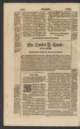Vorrede auff die Epistel S. Pauli an die Colosser.
