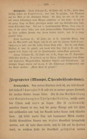 Ziegenpeter (Mumps, Ohrendrüsenbräune)
