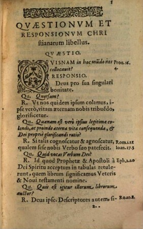 Quaestionum et responsionum Christianarum libellus, [1]
