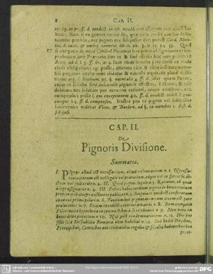 Cap. II. De Pignoris Divisione