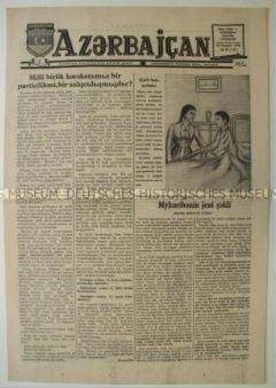 Wochenzeitung der antisowjetischen aserbaidjanischen Kollaborateure "Azerbajcan"