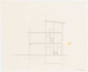 Aufgabe Stadterweiterung, Sommersemester 1932: Reihenhäuser: Entwurf Schnitt