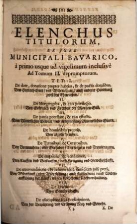 Commentaria amplissima ad ius municipale bavaricum : in tres tomos divisa, 2. Commentarii ad ius municipale Bavaricum : a titulo I. usque ad XX. inclusive