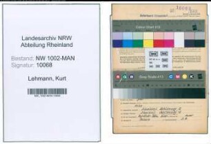 Entnazifizierung Kurt Lehmann , geb. 15.01.1910 (Verw.Angest.)