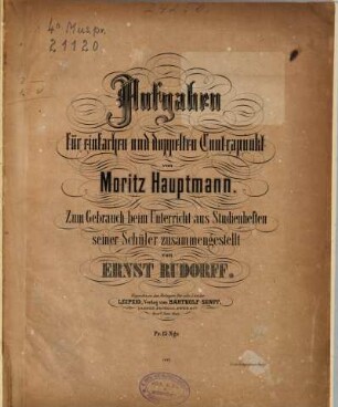 Aufgaben für einfachen und doppelten Contrapunkt
