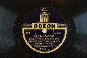 Der Troubadour : (2. Akt) Recitativ u. Arie des Grafen Luna: Ihres Auges himmlisch Strahlen / (G. Verdi)