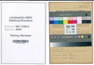 Entnazifizierung Bernhard Heming , geb. 02.04.1909 (Arbeiter)