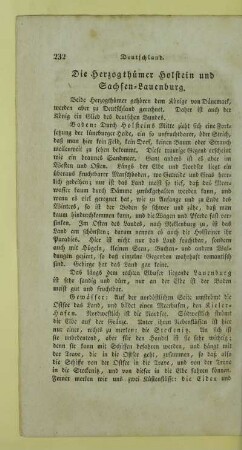 Die Herzogthuemer Holstein und Sachsen-Lauenburg