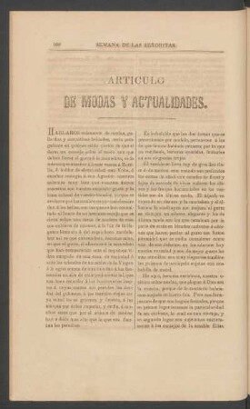 Artículo de modas y actualidades.
