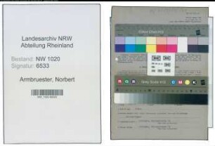 Entnazifizierung Norbert Armbruester , geb. 02.11.1915 (Lehrer)