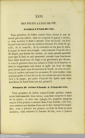 XXVI. Des fruits a l'eau-de-vie