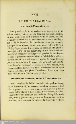 XXVI. Des fruits a l'eau-de-vie
