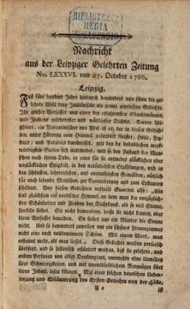 Probeauszug aus der deutschen Übersetzung des Dante Alighieri von der Hölle